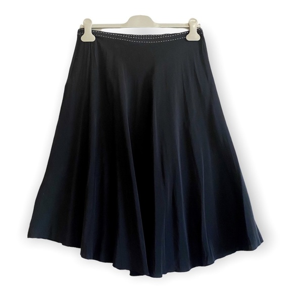 Philosophy de Alberta Ferretti Black Silk Skirt, Size 8 - Picture 3 of 12